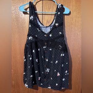 Black Floral Tank